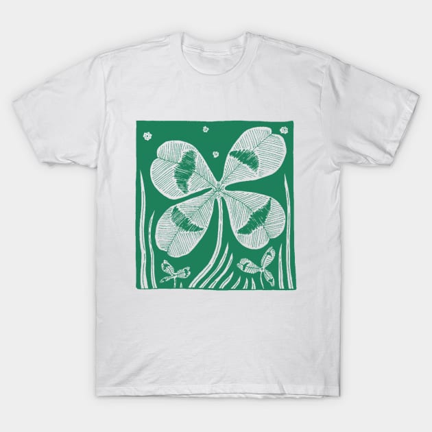 Four-Leafed Clover T-Shirt by Ballyraven